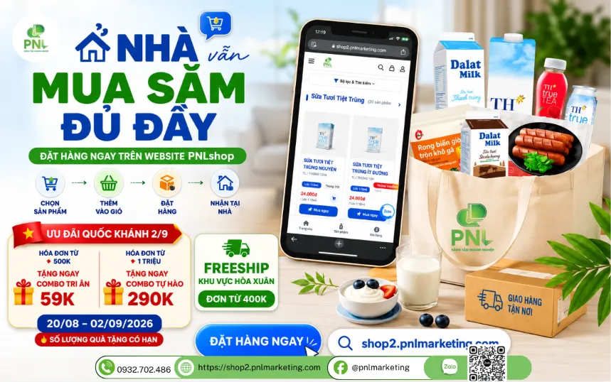 Ở NHÀ VẪN MUA SẮM ĐỦ ĐẦY – ĐẶT HÀNG NGAY TRÊN WEBSITE PNLSHOP