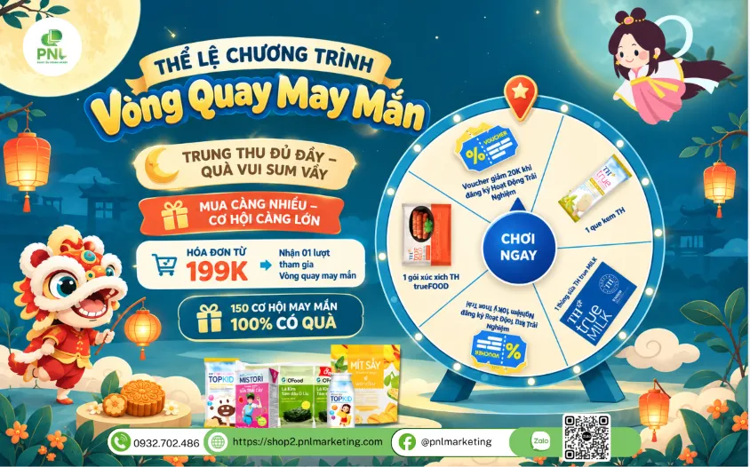 Thể Lệ Chương Trình Vòng Quay May Mắn PNLshop – Trung Thu Đủ Đầy, Quà Vui Sum Vầy