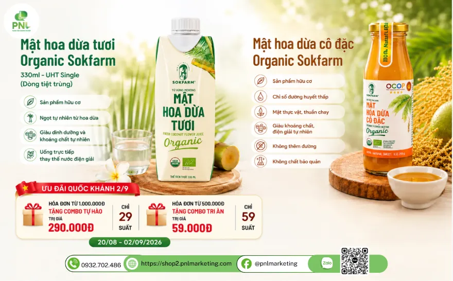 Mật Hoa Dừa Sokfarm – Khám Phá Vị Ngọt Tự Nhiên Từ Hoa Dừa Tại PNLshop