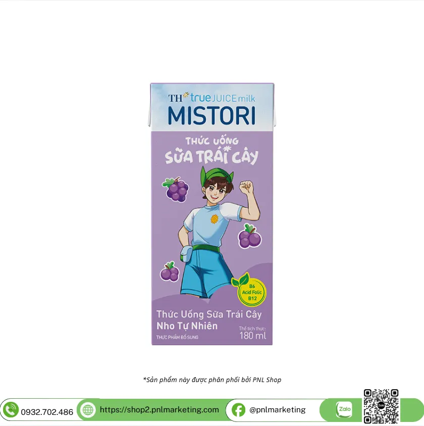 SỮA TRÁI CÂY NHO MISTORI 180ML