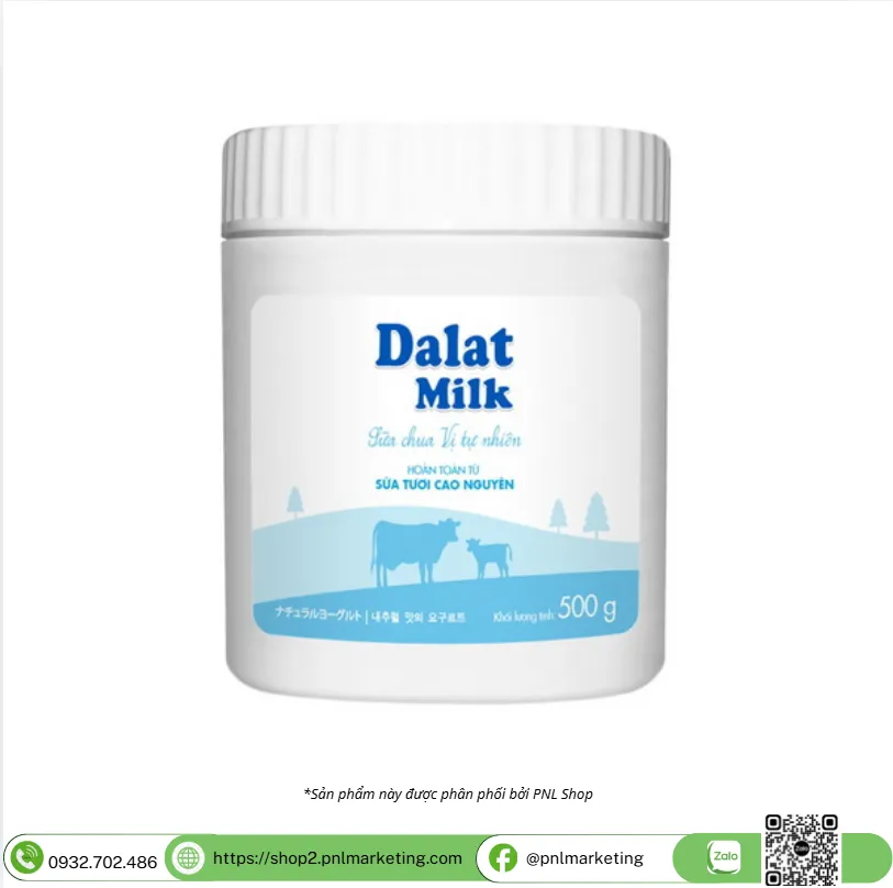 SỮA CHUA ĂN Vị tự nhiên Dalatmilk 500g
