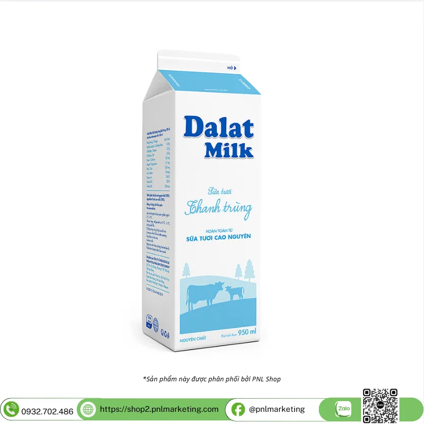 Sữa tươi thanh trùng nguyên chất 950ml
