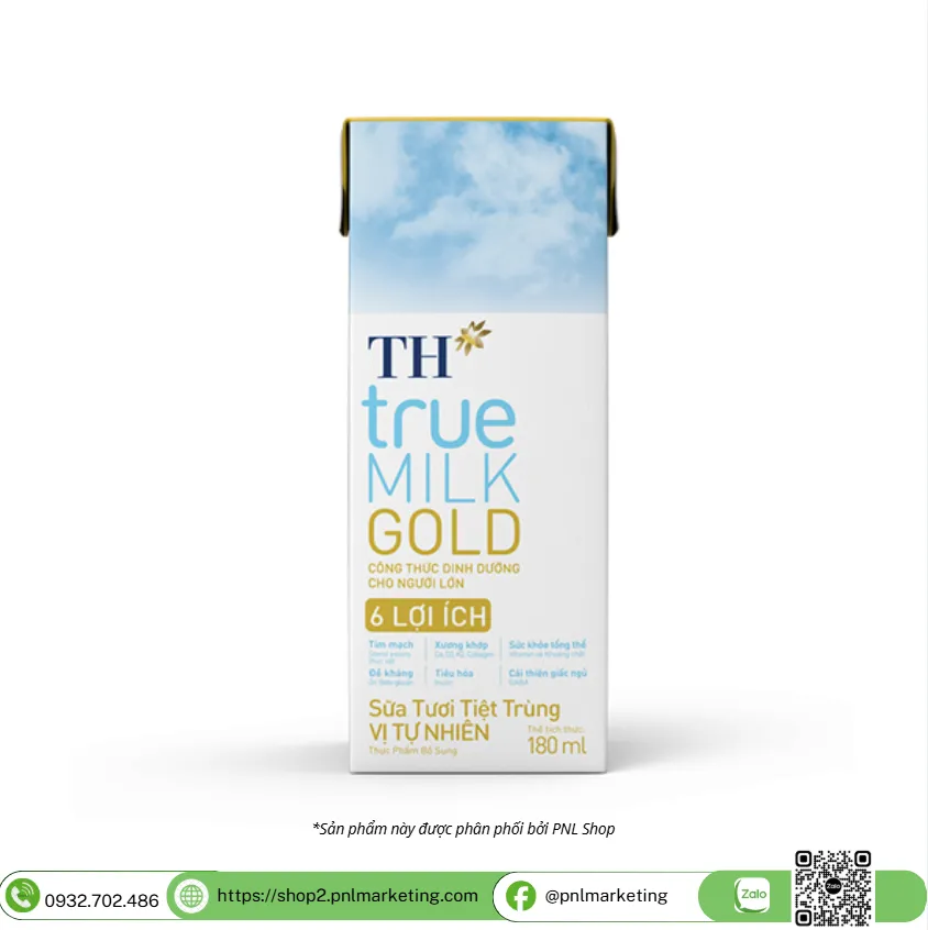SỮA TƯƠI TIỆT TRÙNG Vị TN TH true MILK GOLD 180ml