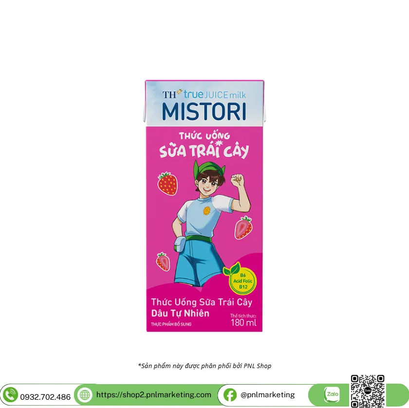 SỮA TRÁI CÂY DÂU MISTORI 180ML