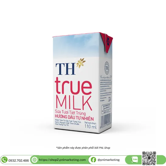 SỮA TƯƠI TIỆT TRÙNG HƯƠNG DÂU TH TRUE MILK 110ML