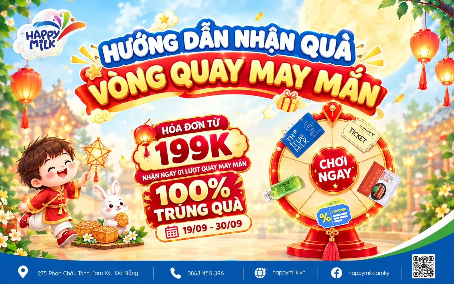 HƯỚNG DẪN NHẬN QUÀ – VÒNG QUAY MAY MẮN HAPPY MILK