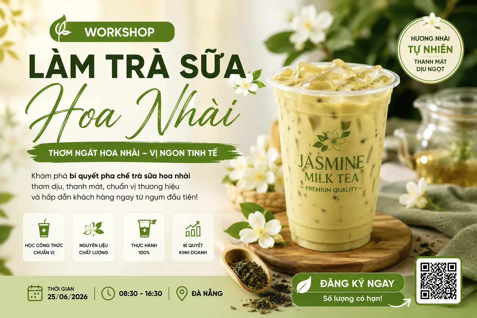 Workshop Thực Hành Trà Sữa Hoa Nhài