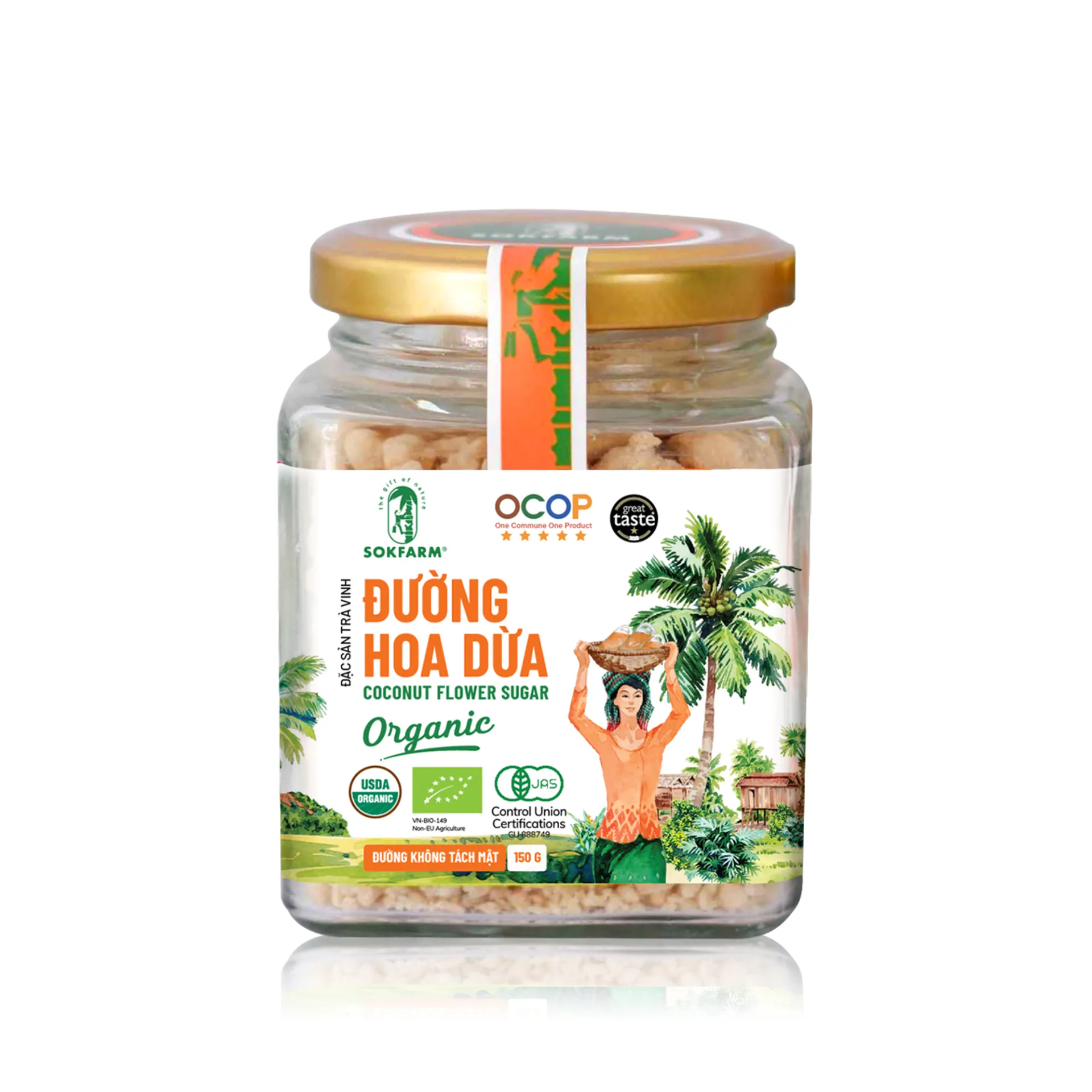 Đường hoa dừa Organic Sokfarm 160g- Cho bé