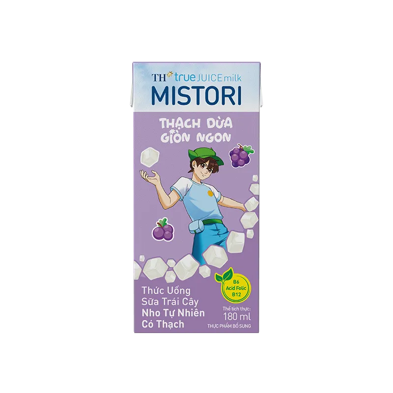 SỮA TRÁI CÂY NHO THẠCH MISTORI 180ML