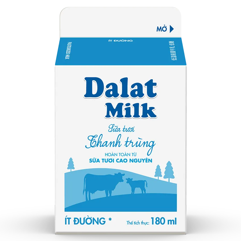 Sữa tươi thanh trùng ít đường 180ml