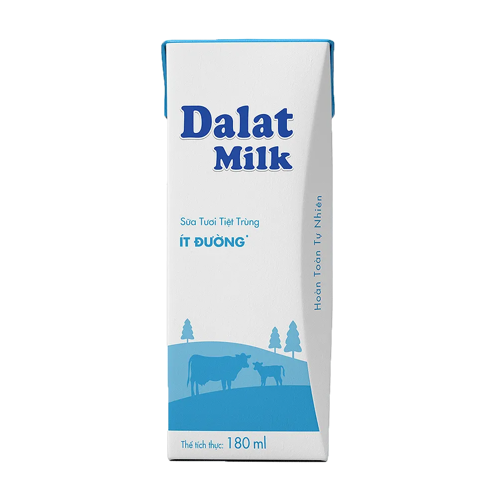 SỮA TƯƠI TIỆT TRÙNG ÍT ĐƯỜNG DALATMILK 180ML