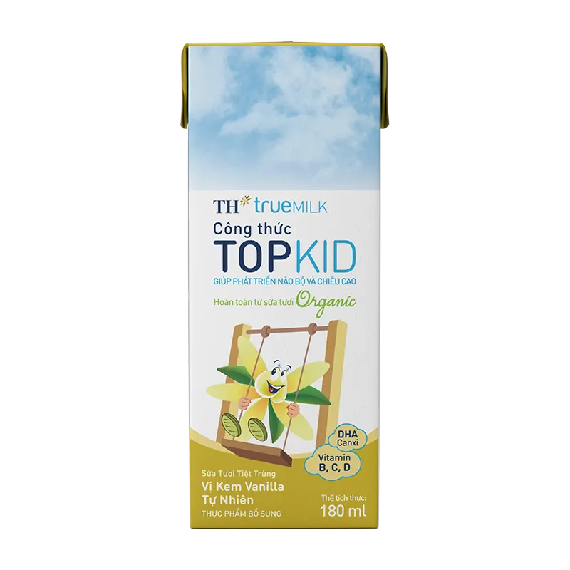 SỮA TƯƠI TIỆT TRÙNG TOPKID VANILLA ORGANIC 180ML