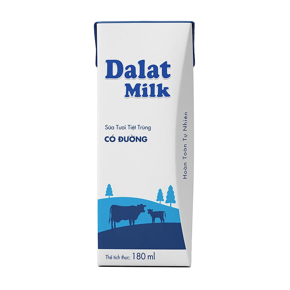 SỮA TƯƠI TIỆT TRÙNG CÓ ĐƯỜNG DALATMILK 180ML
