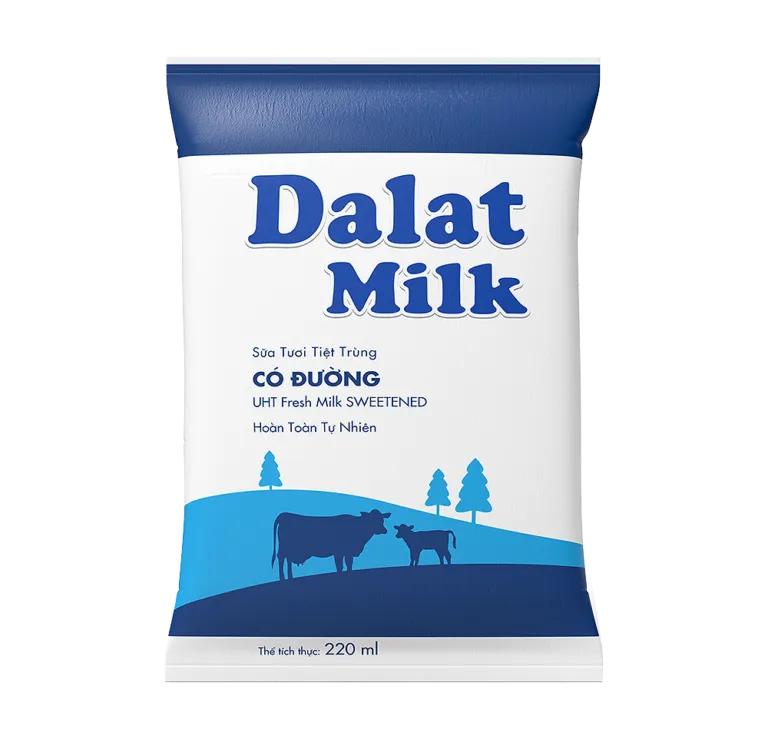 SỮA TƯƠI TIỆT TRÙNG CÓ ĐƯỜNG DALATMILK 220ML