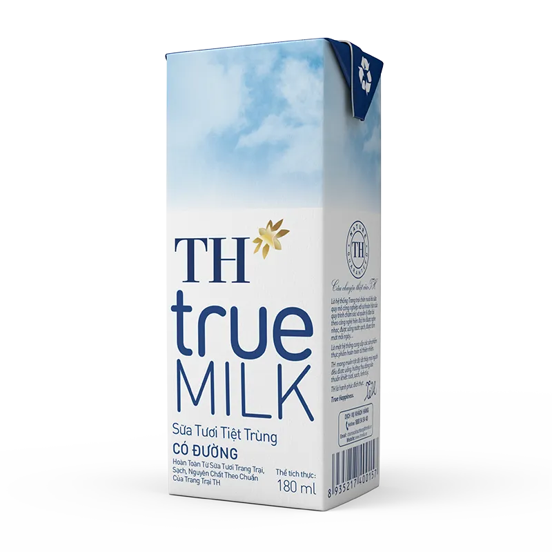 SỮA TƯƠI TIỆT TRÙNG CÓ ĐƯỜNG TH TRUE MILK 180ML