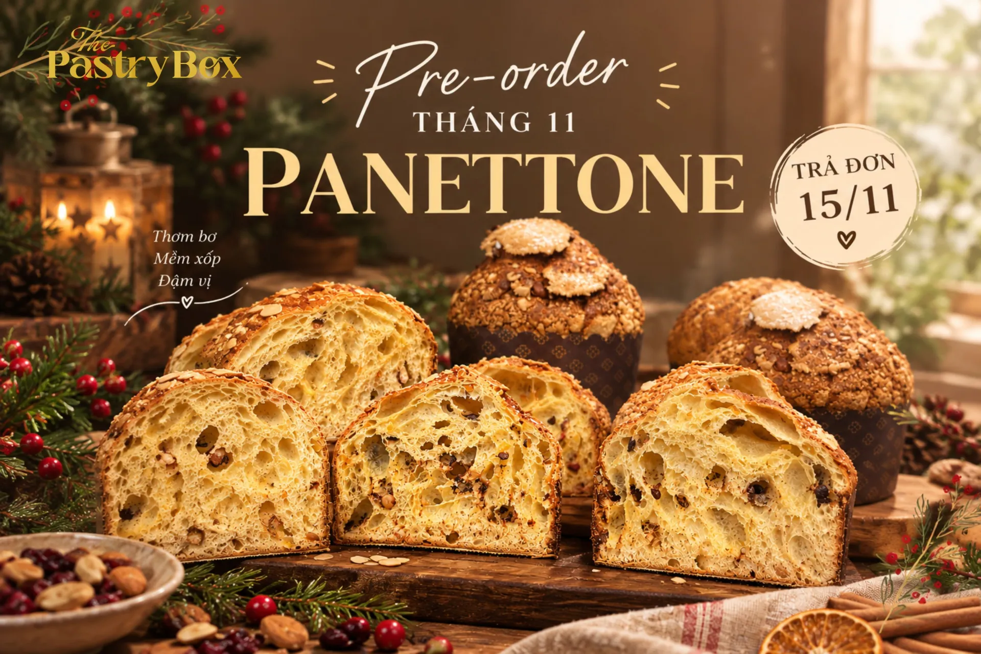 Pre-Order Bánh Panettone Tháng 11 Đà Nẵng | Bánh Mì Ý Thủ Công The Pastry Box