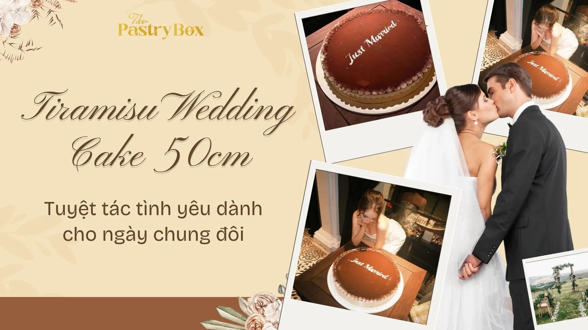 Bánh Cưới Tiramisu Size 50cm: Tuyệt Tác Tình Yêu Độc Bản Cho Ngày Chung Đôi
