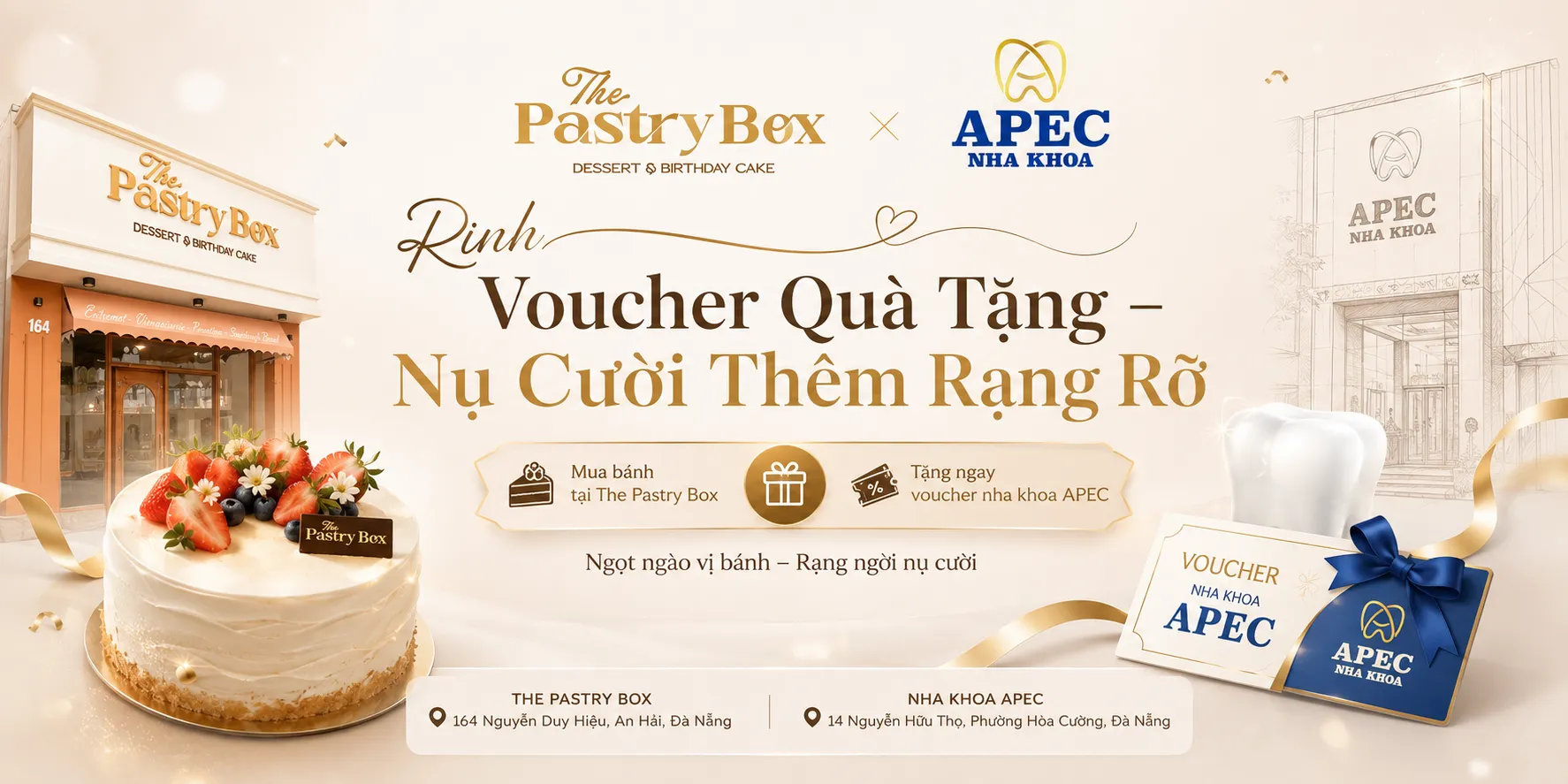 Enjoy Delicious Cakes at The Pastry Box - Win APEC Dental Voucher VND 5 Million